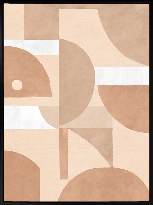 Wall art from the Tim Neve collection by Urban Road, showcasing organic shapes in terracotta and cream with bold curved lines.
