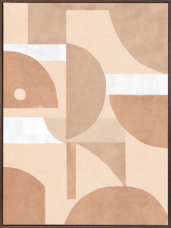 Wall art from the Tim Neve collection by Urban Road, showcasing organic shapes in terracotta and cream with bold curved lines.