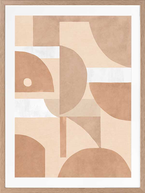 Wall art from the Tim Neve collection by Urban Road, showcasing organic shapes in terracotta and cream with bold curved lines.