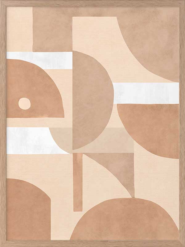 Wall art from the Tim Neve collection by Urban Road, showcasing organic shapes in terracotta and cream with bold curved lines.