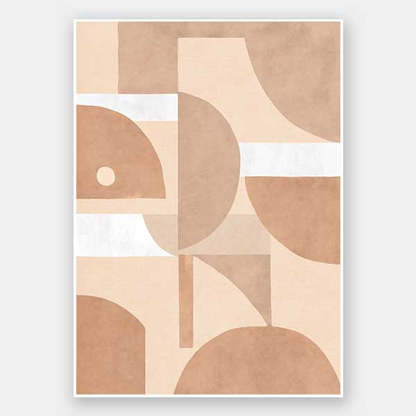 Wall art from the Tim Neve collection by Urban Road, showcasing organic shapes in terracotta and cream with bold curved lines.
