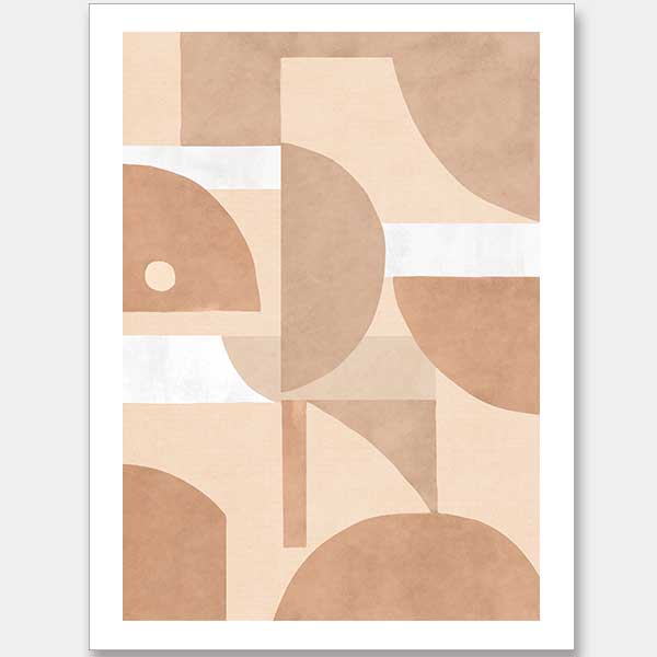 Wall art from the Tim Neve collection by Urban Road, showcasing organic shapes in terracotta and cream with bold curved lines.