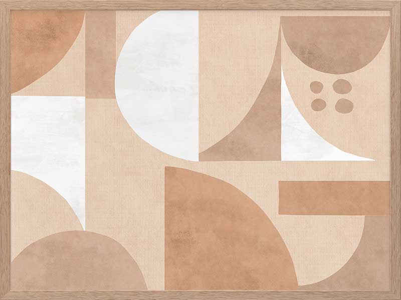 Wall art from the Tim Neve collection by Urban Road, featuring bold black forms over tan and brown patterns for a graphic effect.