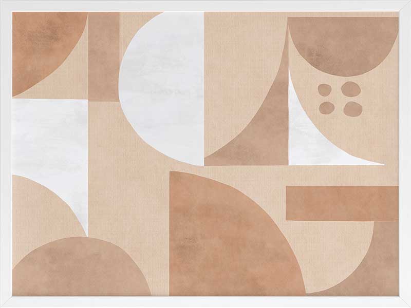 Wall art from the Tim Neve collection by Urban Road, featuring bold black forms over tan and brown patterns for a graphic effect.