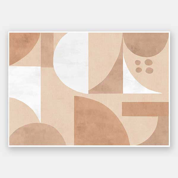 Wall art from the Tim Neve collection by Urban Road, featuring bold black forms over tan and brown patterns for a graphic effect.