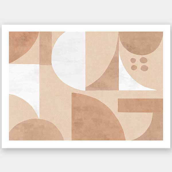 Wall art from the Tim Neve collection by Urban Road, featuring bold black forms over tan and brown patterns for a graphic effect.