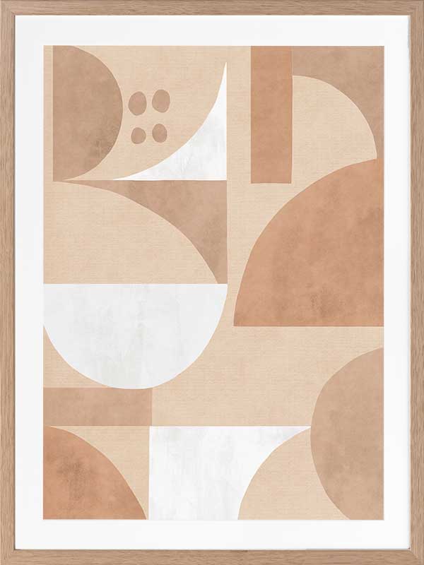 Wall art from the Tim Neve collection by Urban Road, featuring bold black forms over tan and brown patterns for a graphic effect.