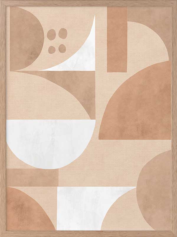 Wall art from the Tim Neve collection by Urban Road, featuring bold black forms over tan and brown patterns for a graphic effect.