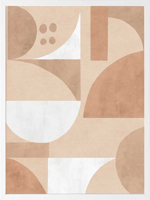 Wall art from the Tim Neve collection by Urban Road, featuring bold black forms over tan and brown patterns for a graphic effect.