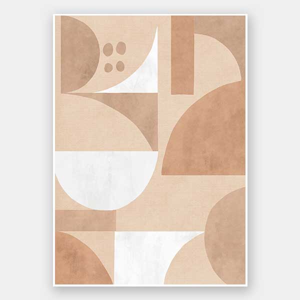 Wall art from the Tim Neve collection by Urban Road, featuring bold black forms over tan and brown patterns for a graphic effect.