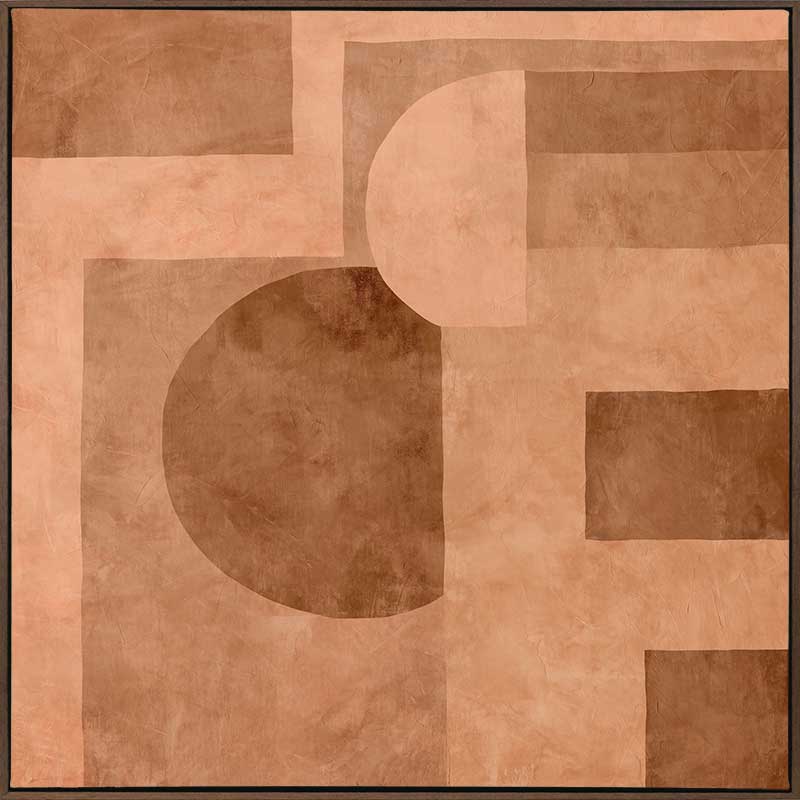 Wall art from the Tim Neve collection by Urban Road, showcasing curved terracotta shapes and soft abstract forms on a neutral background.