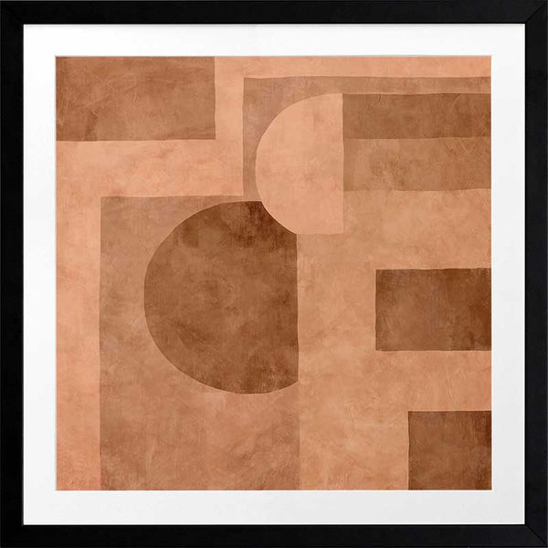 Wall art from the Tim Neve collection by Urban Road, showcasing curved terracotta shapes and soft abstract forms on a neutral background.