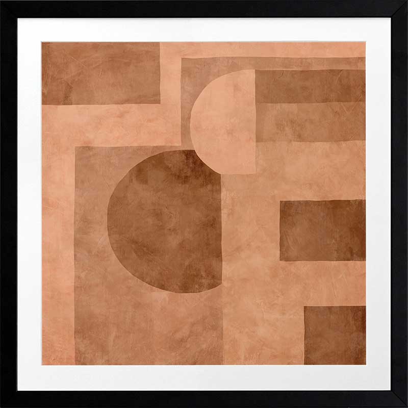 Wall art from the Tim Neve collection by Urban Road, showcasing curved terracotta shapes and soft abstract forms on a neutral background.