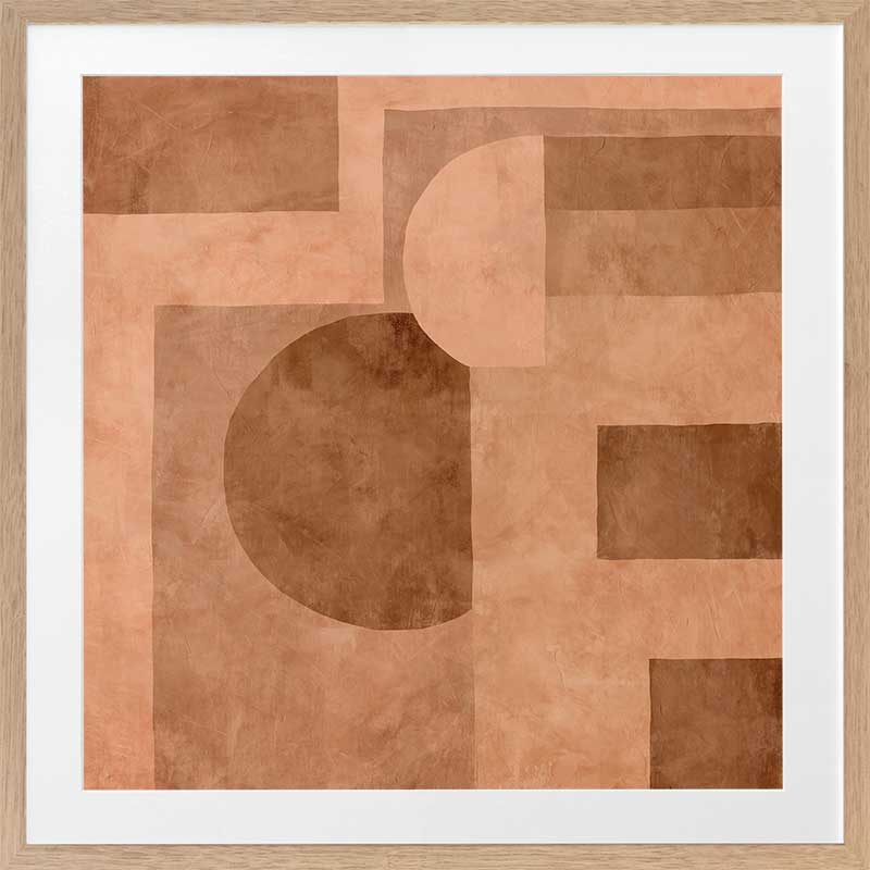 Wall art from the Tim Neve collection by Urban Road, showcasing curved terracotta shapes and soft abstract forms on a neutral background.