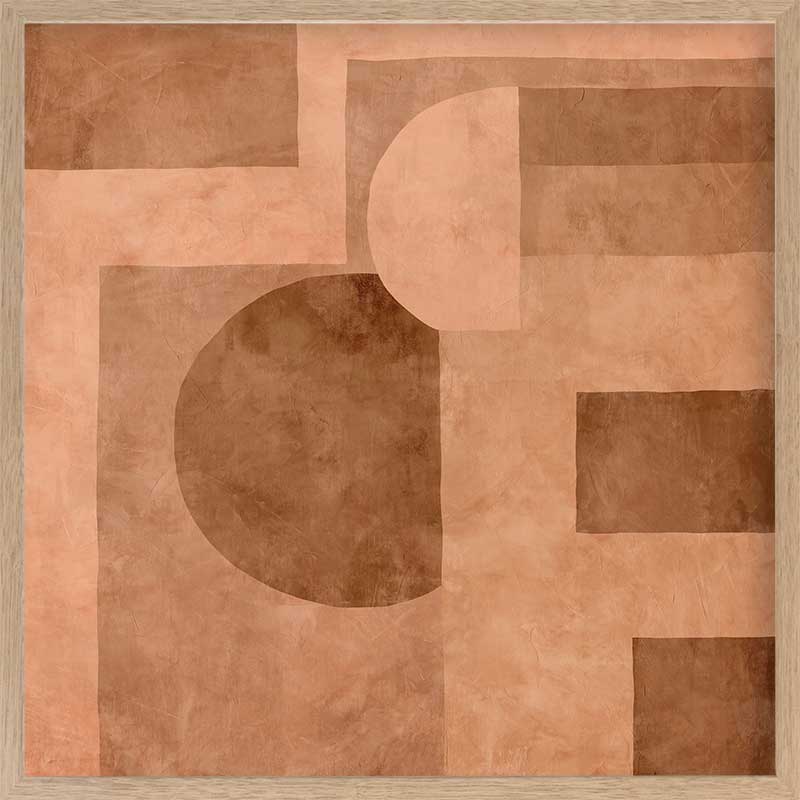 Wall art from the Tim Neve collection by Urban Road, showcasing curved terracotta shapes and soft abstract forms on a neutral background.
