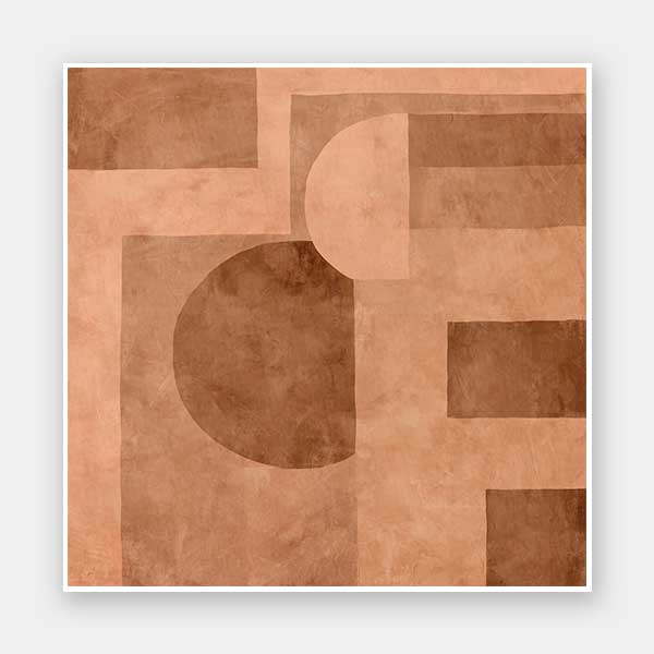 Wall art from the Tim Neve collection by Urban Road, showcasing curved terracotta shapes and soft abstract forms on a neutral background.