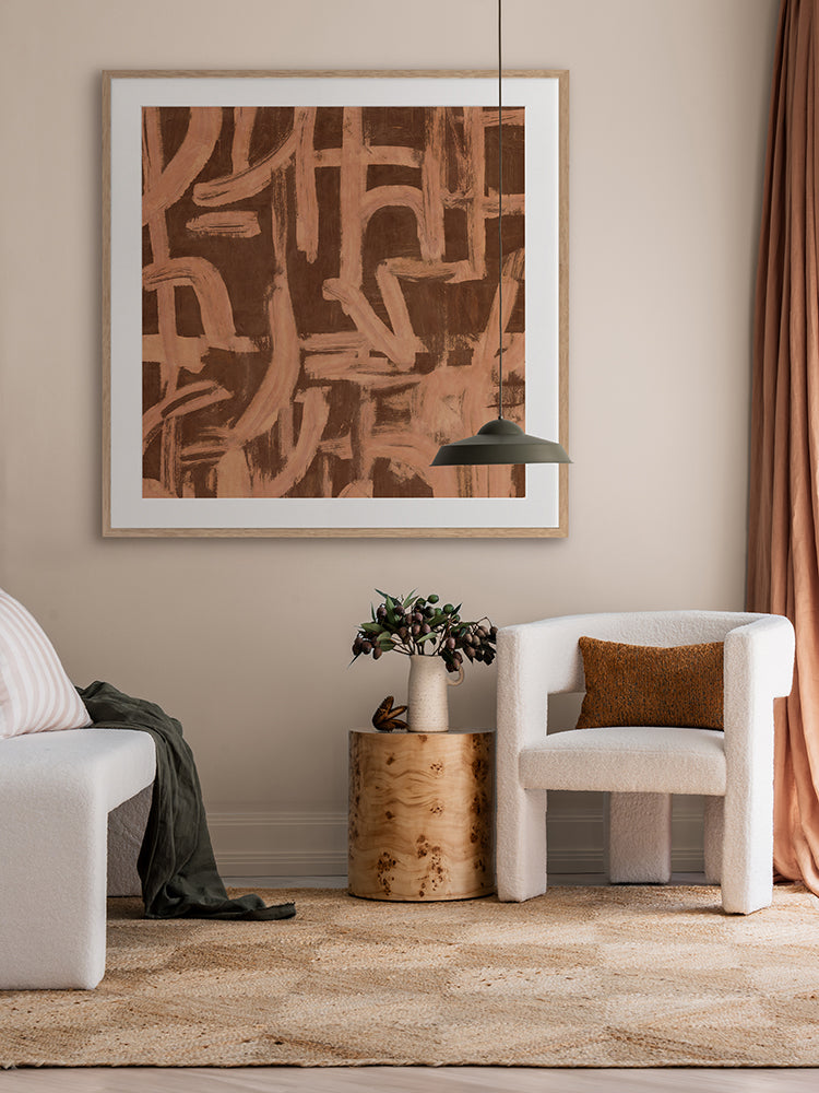 Primal Dark Brown II Framed Art Print | Lifestyle