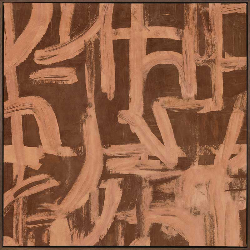 Wall art from the Tim Neve collection by Urban Road, featuring bold layered patterns in brown, tan, and cream tones.