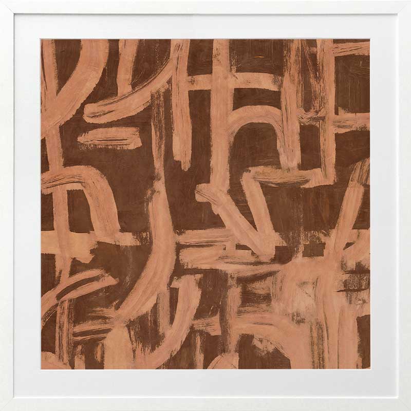 Wall art from the Tim Neve collection by Urban Road, featuring bold layered patterns in brown, tan, and cream tones.