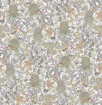 Banksia and Myrtle Wallpaper