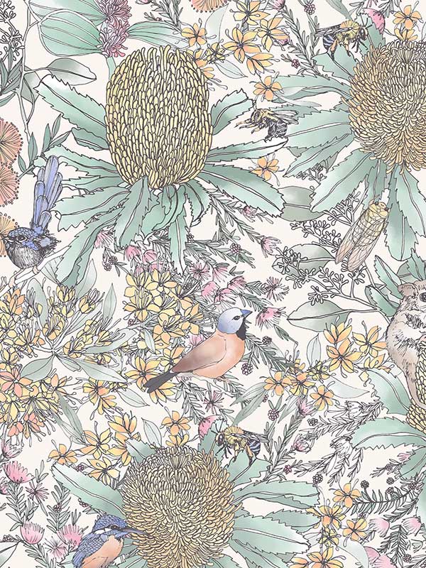 Banksia and Myrtle Wallpaper