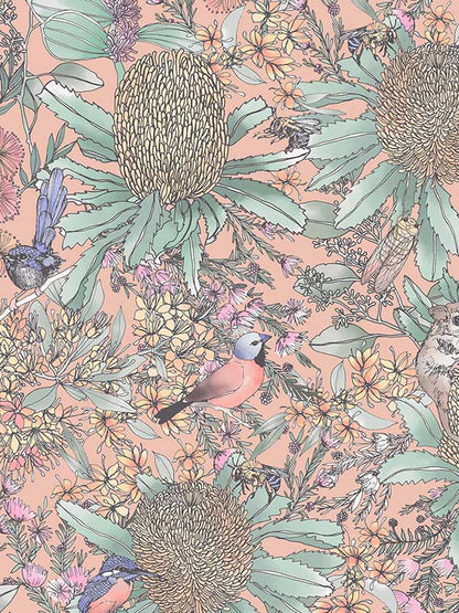 Banksia and Myrtle Wallpaper