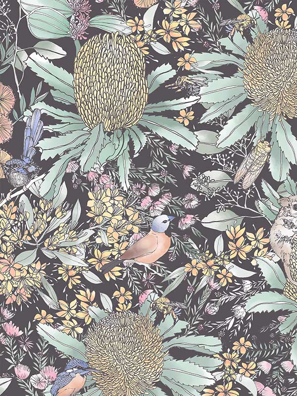 Banksia and Myrtle Wallpaper