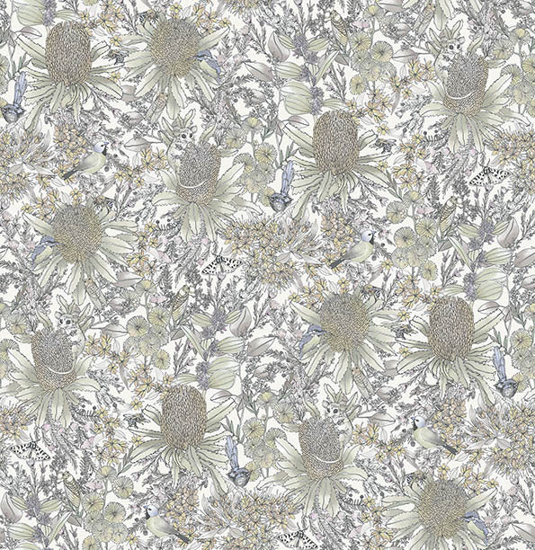 Banksia and Myrtle Wallpaper