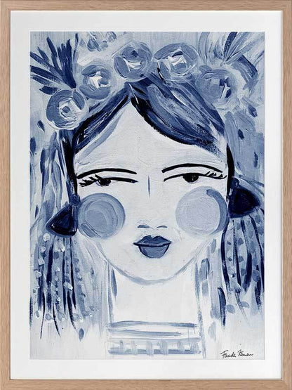 Expressive Indigo Framed Art Print