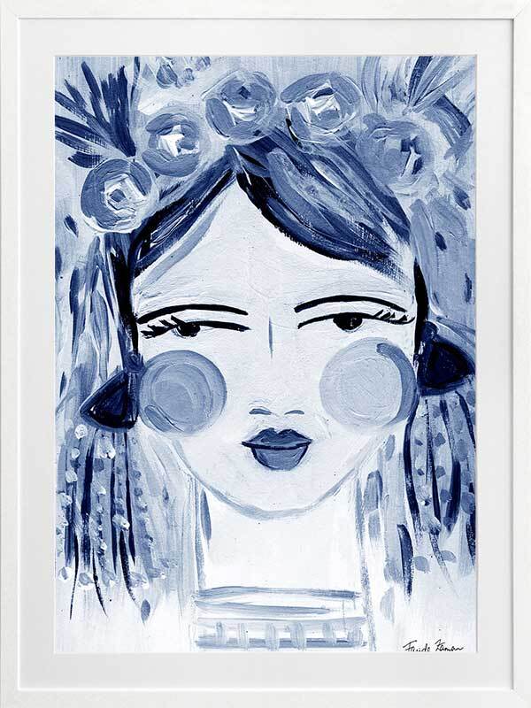 Expressive Indigo Framed Art Print