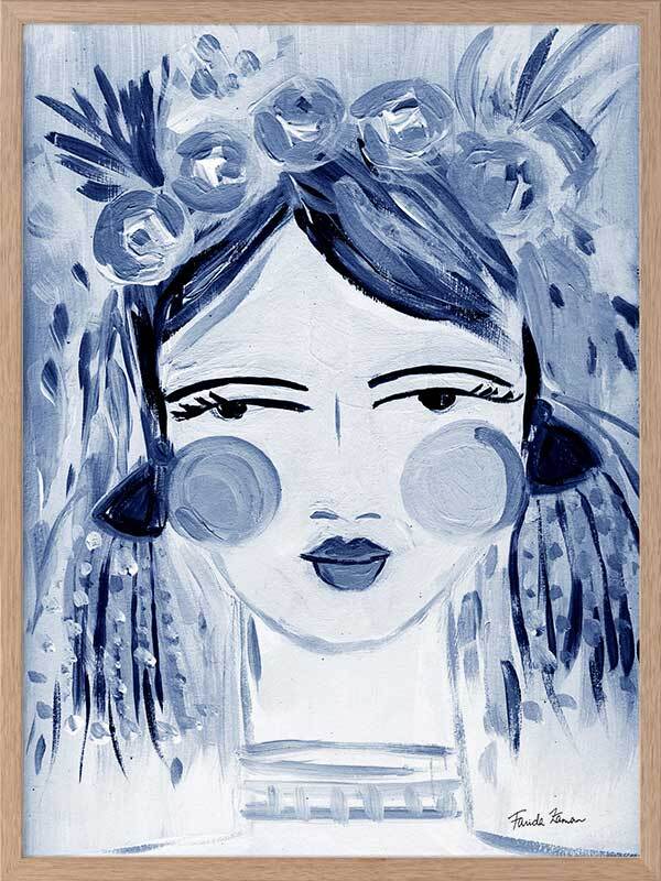 Expressive Indigo Framed Art Print