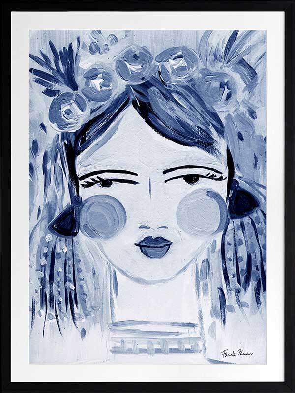 Expressive Indigo Framed Art Print