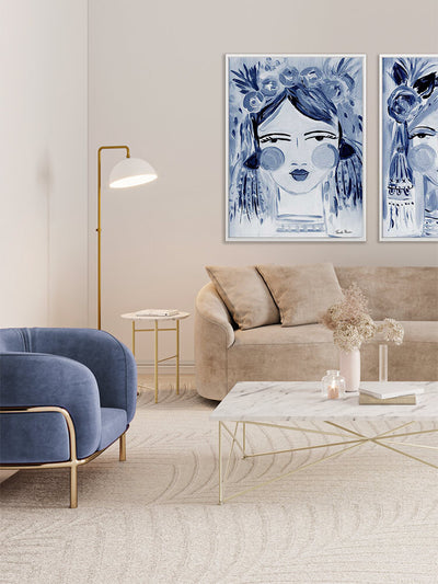 Expressive Indigo Canvas Art Print | Lifestyle