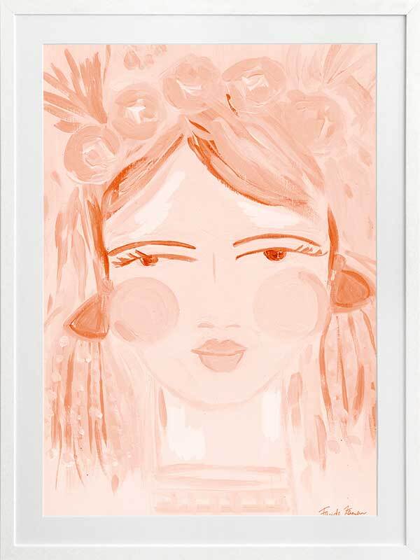 Expressive Peach Framed Art Print