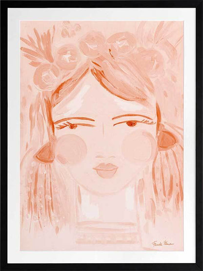 Expressive Peach Framed Art Print