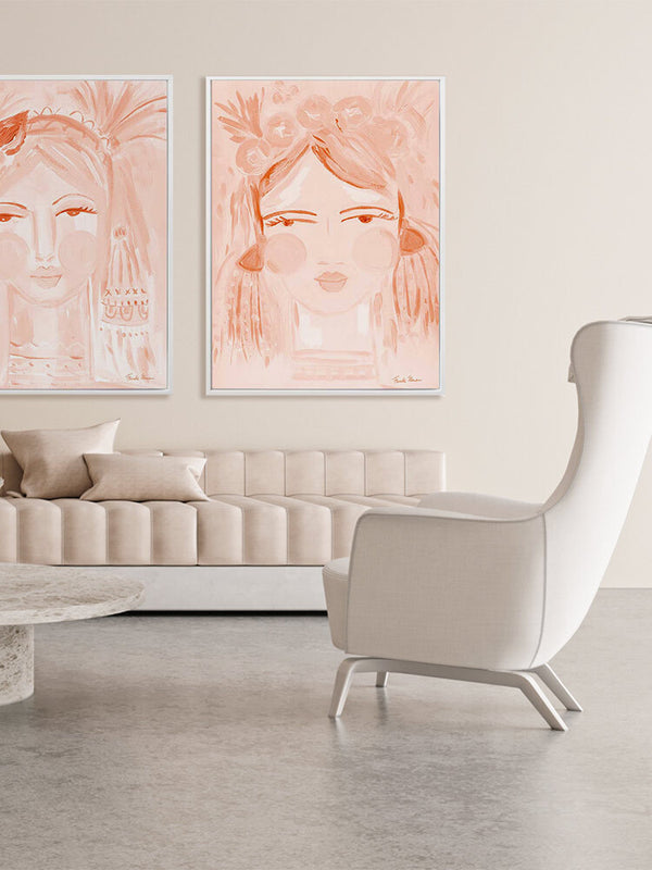 Expressive Peach Canvas Art Print | Lifestyle