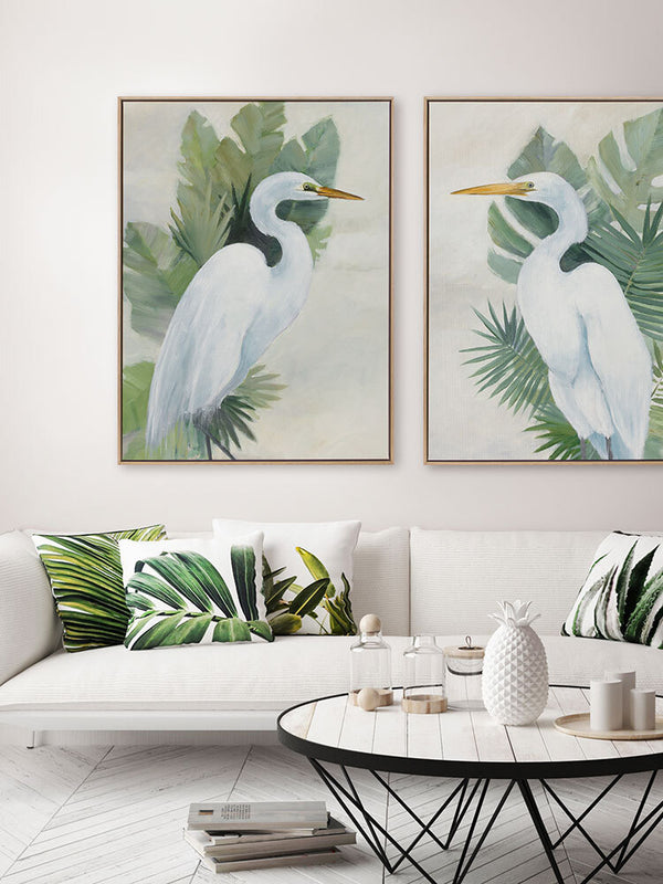 Wandering Egret I Canvas Art Print | Lifestyle