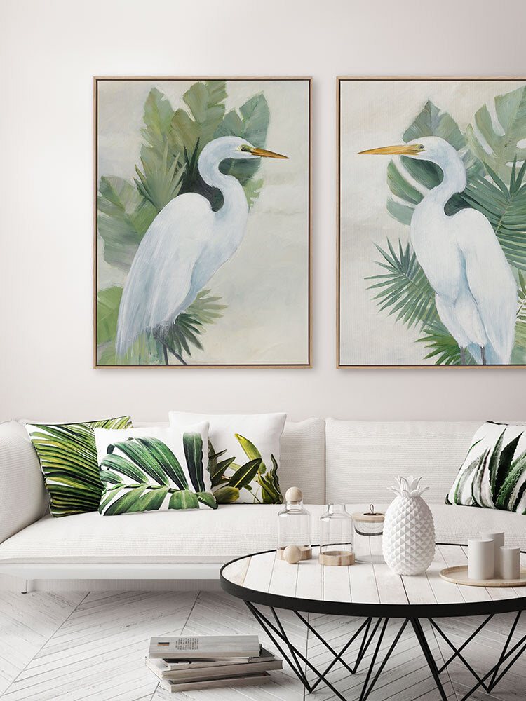 Wandering Egret I Canvas Art Print | Lifestyle
