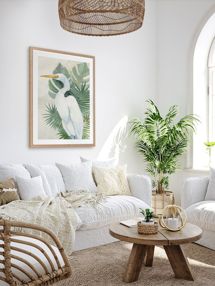 Wandering Egret II Framed Art Print | Lifestyle