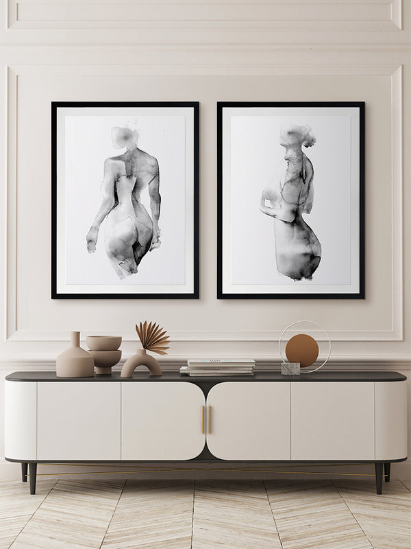 Flawless Female Charcoal II Framed Art Print | Lifestyle