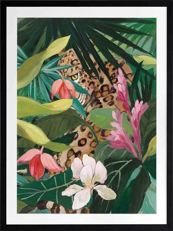 Jungle Peekaboo Leopard Framed Art Print