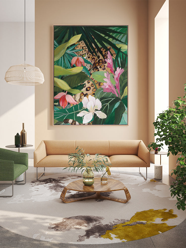 Jungle Peekaboo Leopard Canvas Art Print | Lifestyle