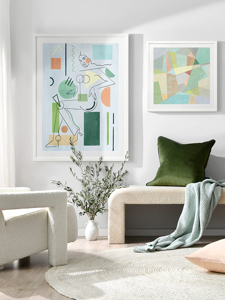 Coloured Glass Framed Art Print | Lifestyle