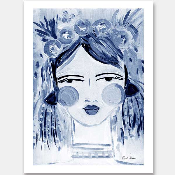 Expressive Indigo Unframed Art Print