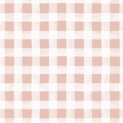 Gingham with White Stripes Wallpaper