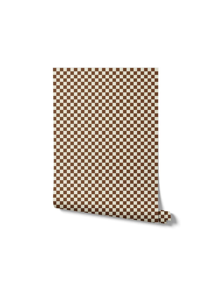 Harvest Check Burnt Honey Wallpaper