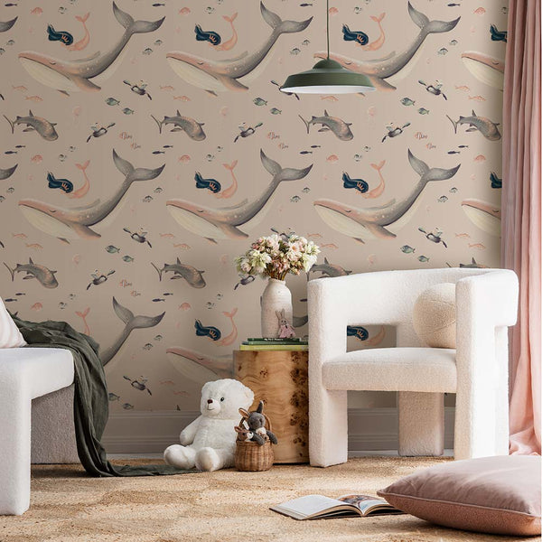 Under the Sea Seashell Cream Wallpaper | Lifestyle