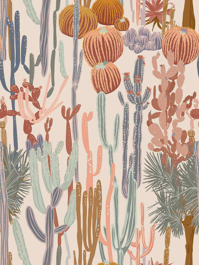 Cactus Patch Desert Glow Wallpaper