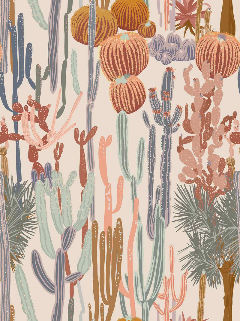 Cactus Patch Desert Glow Wallpaper