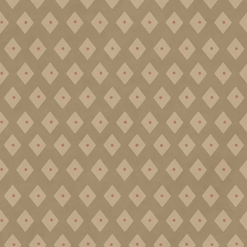 Tiny diamond picnic motifs in a soft repeating grid on warm light brown, from the Little Tails Collection by Urban Road.